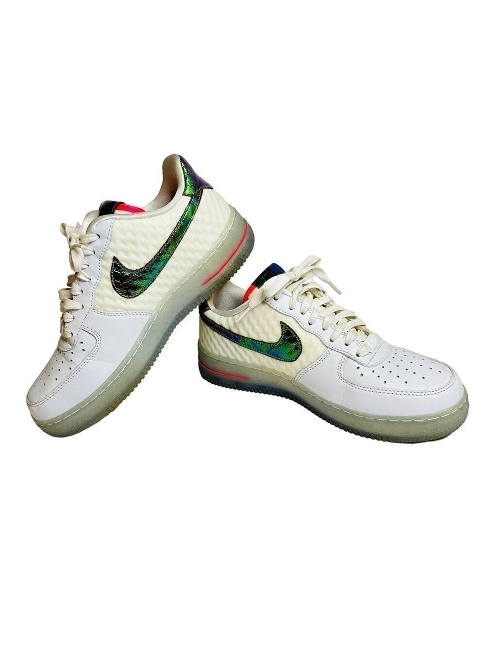 Nike Air Force 1 Low CMFT PRM QS White Metallic Gold Hyper Punch Sneaker Men’s 8 - Picture 2 of 12